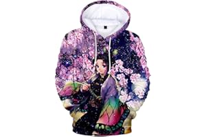 OLIPHEE Homme 3D Sweat Sweater avec Capuche Pull Imprimé Anime Occasionnel Hoodies Couple Manches Longues