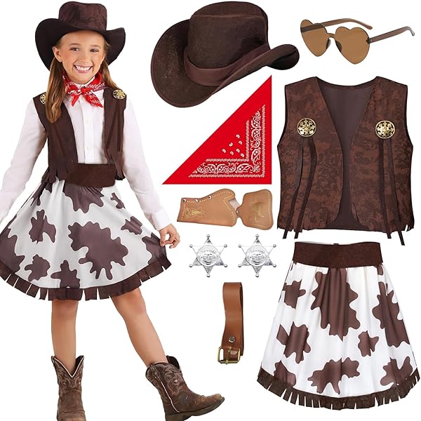 Nlaayong Kinder Cowboy Weste Wildleder - Mit Fransen Für Karneval & Cosplay