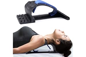 RESTCLOUD Nackendehner zur Linderung von Nackenschmerzen, oberer Rücken und Schulterentspannung für Muskelentspannung und Wirbelsäulenausrichtung, Halswirbel-Traktionsgerät verstellbar 4 Stufen