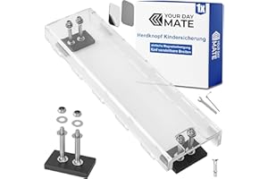 YOUR DAY MATE Cooker knob Switch Cover, Five Adjustable Lengths, Transparent, Child Safety Lock with Magnetic Attachment, Protection for Cooker Controls, Cooker knobs Baby Safety Lock, Version with Screw Lock
