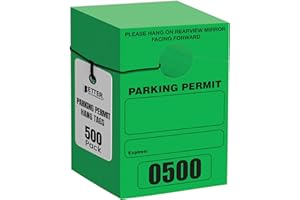 Better Office Products Parking Permit Hang Tags, 500 Pack, Temporary Parking Passes, Bulk Pack, Custom Passes Numbered 1-500, 3.15" x 4.75" Placards for Rearview Mirror (Green)