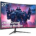 Z-Edge 27 Inch Curved Gaming Monitor 240Hz 1ms MPRT Full HD 16:9 Curved Screen 350cd/m² Brightness, Ultra-Thin Bezel, FreeSync, HDMI 2.0 & DisplayPort 1.2, Black
