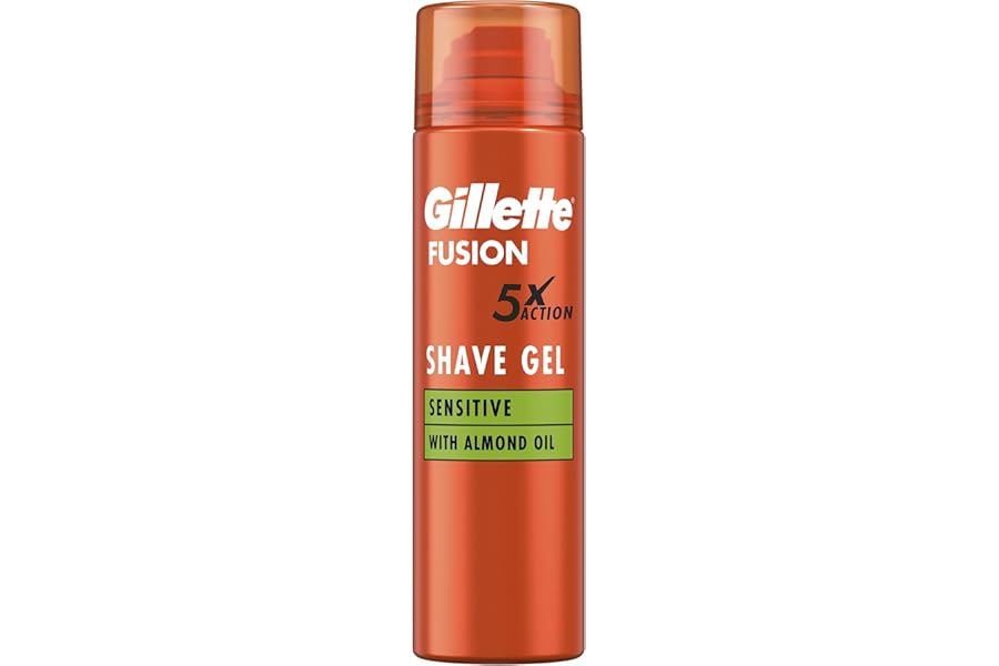 Gillette Fusion5 Ultra Sensitive Shaving Gel for Men, 200 ml, Soothes & Protects Sensitive Skin Leaving It Clean & Comfortable