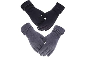 Outrip Guantes cálidos de invierno para mujer, guantes gruesos forrados a prueba de viento para pantalla táctil