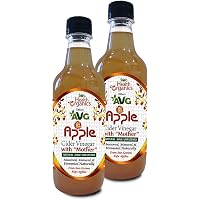 AVG Health Organics Apple Cider Vinegar with Mother, Raw, Natural, Unfiltered, Unpasteurized, Boosts Immunity Level, Detoxify Body, Helps in Weight Loss -500 ml (Pack of 2)