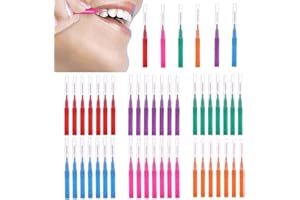 iCovalescent 48 Pezzi Scovolino Denti, Filo Interdentale, scovolini Per Pulizia Denti con Coperchio, Scovolino Interdentale Per L'Igiene Lnterdentale Mantenimento Della Salute Orale
