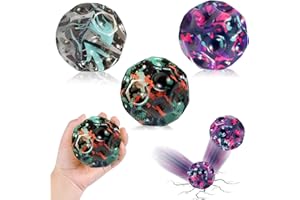 QOOLOO 3 x Astro Jump Ball, 7 cm Moon Ball, Bounce Ball, High Jumps Rubber Ball, Space Ball, Moonball, A Popping Sound, Bouncing Ball for Children, High Bounce Hole Ball, Moon Ball, Lava Ball (Camouflage)