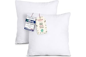 Utopia Bedding Cushion Inserts 45cm x 45cm (18x18 inch) Pack of 2 Hollowfibre Inner Pads for Sofa or Bed – White Cushion Fillers