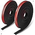 X spring Windshield Rubber Seal, 2PC Windshield Seal Strip, 5M+5M Weatherstrip Sealant T Shape, Sunroof Automotive Door Sealing Strip for Car Front Rear Windshield Leak Sound Dust (14mm+19mm)