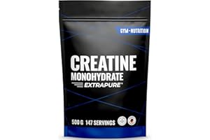 ‎GYM NUTRITION Creatin Monohydrat Pulver 500g - Kreatin Monohydrat in mikronisierter Qualität 100% vegan - Laborgeprüft