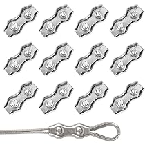 12 Morsetti Per Fune Metallica M2 In Acciaio Inox 304 Per Cavo Da 2 Mm – Per Stendibiancheria E Fissaggi