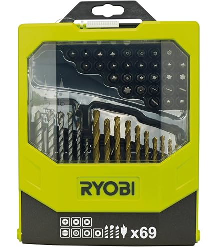 RYOBI Bohr- Und Schraubersatz 106-teilig Im Koffer – Für Holz, Metall, Kunststoff & Mauerwerk