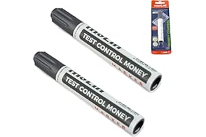 SALA SAFE 2 Detector billetes falsos. Rotulador billetes falsos en Pack de 1, 2 y 4 unidades. Bolígrafo contador de dinero falso para euro, dólar, libras, etc. Comprobador de dinero verdadero en efectivo.