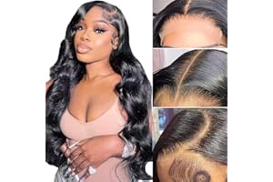 RXY Body Wave 5x5 HD Lace Front Wigs Perruque Femme Naturelle Perruque Bresilienne Cheveux Humain 180% Density 10A Human Hair for Black Women Transparent Glueless Wigs Pre Plucked 18 Pouces