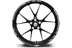 Finest Folia 12-Piece Set of Wheel Rim Stickers in Grand Prix Design - Complete Set; Suitable for 16 to 19-Inch Motorcycle, Car and Bicycle Rims