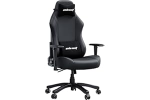 Anda Seat Luna Large Gaming Chair for Adults - Ergonomic Reclining Video Game Chairs, PVC Leather Computer Home Office Chair, Heavy Duty Neck & Back Lumbar Support - Black Folding Recliner Seat