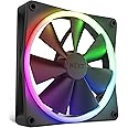NZXT F140 RGB Fans - RF-R14SF-B1 - Advanced RGB Lighting Customization - Whisper Quiet Cooling - Single (RGB Fan & Controller Required & NOT Included) - 140mm Fan - Black
