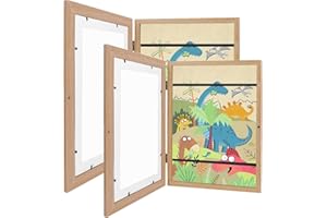 TRAFAGALA 2 Stück Bilderrahmen Kinderzeichnungen A4 Kunst Bilderrahmen Kinder Kunstrahmen Frontöffnung A4 Kunstfoto Rahmen kinder Kunst Bilderrahmen Kids Art Frame Wand Kunst Fotorahmen holz