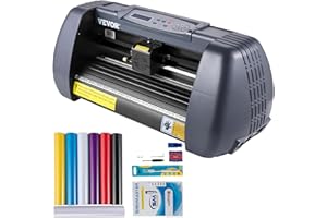 VEVOR 375 mm Vinyl Schneideplotter Papiereinzug, Folienplotter Drucker Vinyl Schneiden Set, Unterstützt DM/PL, HP/GL-Sprache, Abdeckfolie zum Malen und Ätzen, Scrapbook-Papiere PU-Vinyl schneiden