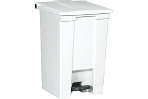 Rubbermaid Commercial Products FG614400WHT HDPE Step On Abfalltonne, 45,4 L, Weiß