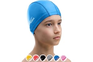 AqtivAqua Bonnet de Bain pour Femme, Homme et Enfants — Doux et Élastique en Élasthanne avec Couche Protectrice — Idéal pour Utilisation en Piscines