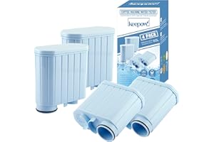 KEEPOW Set di 4 filtri dell'acqua compatibili con AquaClean CA6903/10, CA6903/22, CA6903/00, filtri per caffè Saeco e macchine compatibili con adesivo AquaClean sul serbatoio dell'acqua