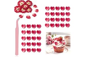 Celblisora 40 stycken mini naturligt torkade, pressade ätbara blommor för födelsedag, tårtdekoration och cocktails, gör-det-s