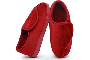 Git-up Pantoufles Diabétiques en Mousse à Mémoire de Forme pour Femmes Arthrite Œdème Chaussons Confortables Réglables Bout Fermé