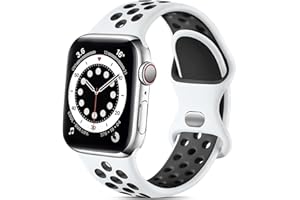 Epova Sport Armband Kompatibel mit Apple Watch Armband 38mm 42mm 40mm 41mm 44mm 45mm 49mm, Atmungsaktives Weiches Silikon Ersatz Armband Kompatibel mit iWatch SE Series 9 8 7 6 5 4 3 2 1