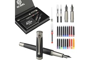 GC QUILL Juego de pluma estilográfica, punta fina y media, incluye 18 cartuchos de tinta, convertidor de recarga de tinta y relleno de jeringa, regalo para escribir caligrafía de diario, MU-13