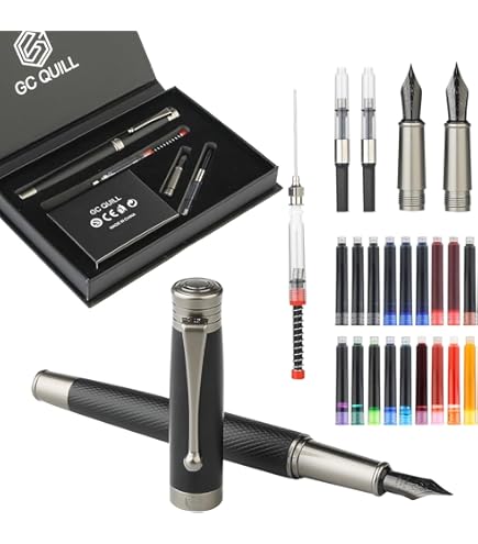 6 Siringhe Per Inchiostro Penne Stilografiche - Ricarica Facile Con Sistema A Molla Per Convertitori - Foto 9