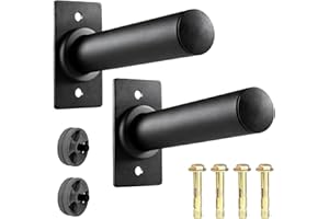 Aisny 2 Pack Modern Black Wall-Mounted Steel Weight Plate Rack, 50MM, 250kg Max Capacity