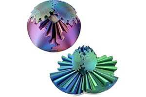 ZQSFPK Gear Ball Fidget, 2Pcs Gearsphere, Steampunk Whirling Wonder Fidget, Gear Sphere, for Stress and Anxiety Relief (Blue Red and Blue Green 7CM)