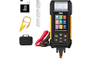 Bilbatteritestare 12V 24V 0-10A 0–80V bilbatteriladdningstestare 30–2000 CCA med skrivare, kompatibel med litiumbatteri, star