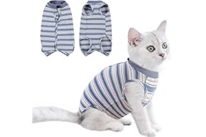 CITÉTOILE Katzenbody nach Op, Postoperative Katzenkleidung für Bauchwunden, Erholungsanzug Kleidung nach Der Operation Tragen, E-Halsband Alternative für Katzen Hunde, Blau, XS