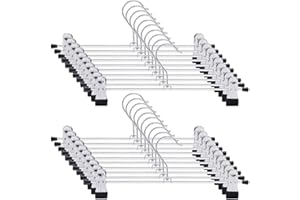 HOMENED Hosenbügel Metall，Rockbügel,Kleiderbügel für Hosen Socken Röcke, 30cm Platzsparend Kleiderbügel mit 360° Drehbar Haken,Schwarz (20 Stück)