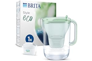 ‎BRITA BRITA Wasserfilter-Kanne Style eco Grün (2,4l) inkl. 1 MAXTRA PRO All-in-1 Kartusche – Nachhaltiger Wasserfilter in modernem Design zur Reduzierung von Kalk, Chlor, Blei & Verunreinigungen
