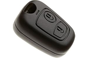 JONGO - Funda de Llave sin Hoja Compatible con Citroën Xsara Picasso, Berlingo, Saxo y Peugeot Partner | con 1x Batería CR2016 | Funda de Llave remota Coche utilitario Mando a Distancia 2 Botones