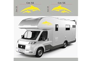 DualColorStampe Autocollants pour camping-cars compatibles avec Adria Arca Bürstner Carthago Chausson Elnagh Mclouis Caravan Motorhome caravane COD.0208(Jaune)