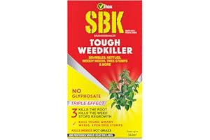 VITAX LTD Vitax Sbk Brushwood Killer Tough Weedkiller, Kills Down To The Roots, Suitable For Brambles, Nettles, Dock, Woody Weeds, Hardwood & Tree Stumps, Targets Weeds Not Grass, Concentrate - 1L