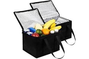 BDSHUNBF 2 Pezzi Borsa Termica, 15L Sacchetto Isolante Termico Picnic, Borsa Refrigerata, Borsa Della Spesa, Borse Termica Alimenti Pieghevole per il Campeggio, i Picnic, il Lavoro, le Consegne