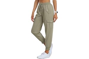JINSHI Pantalon de Randonnée Femme Cargo Jogging Pantalon Léger Respirant Pantalon Sport Extérieur Trekking avec Multi-Poches