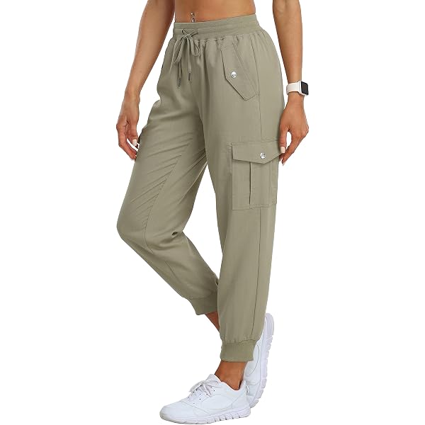 Pantalon Randonnée Femme Été Libin - Cargo Jogging Léger Séchage Rapide Imperméable UPF50+ - Idéal Montagne Et Outdoor