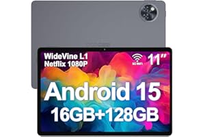 DOOGEE U11 Android 15 Tablets, 11 Inch Tablet, 16GB+128GB/2TB, 8580mAh, 90 Hz Screen Gaming Tablet, Octa Core Android Tablets, 5G WiFi/Widevine L1/ Netflix/Face Unlocking/ 13MP+5MP/OTG/GPS - Gray