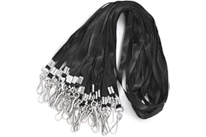 BIRD FIY Badge Lanyards for ID Name Badge Holder/Name Tags (50Pcs, Black)