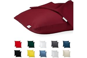 FLOWEN Housse Coussin 40x40 Coton Satin Premium Lot de 2 Taie d'oreiller pour Coussins Canapé/Lit Tissu Super Doux Resistant et Lavable Hypoallergénique Anti-Acariens avec Fermeture éclair Invisible