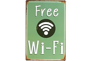 Hioni Free WiFI - Cartel de metal con diseño de letrero metálico