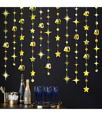 Striscione 'Halfway To 80' Per 40° Compleanno - Glitter Dorato, 80cm, Decorazione Festa - Foto 11