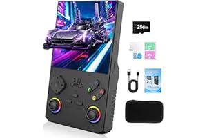 GWALSNTH V40 MAX Retro Handheld Game Console, 40000 Games Preloaded 256G TF Card, Built-in 49+ Emulators, 4.0 Inch 4K HD IPS Screen, 4000mAh Battery, Portable Pocket Video Game Console (Black Color)