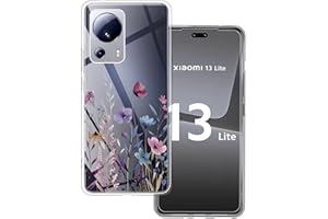 Kaywzo Funda para Xiaomi 13 Lite,Transparente TPU Carcasa con Patrones de Flores Pintadas,Ultra Delgado Mujeres Silicone Phone Protección Case Cover-4